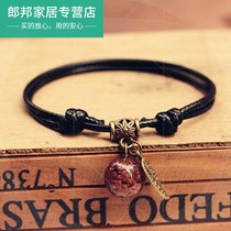 Retro anklet Harajuku Luminous Stone hands and feet rope ring men and women couples students cute Korean version of simple tide
