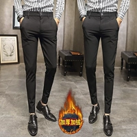 Mùa đông nam cộng với quần nhung chân dày quần thường nam trẻ trung Slim phiên bản Hàn Quốc của xu hướng quần hoang dã quần short nam