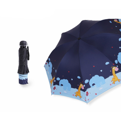 晴雨两用全自动反光条儿童折叠雨伞