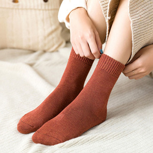 5双加厚秋冬中筒袜毛圈袜保暖长棉