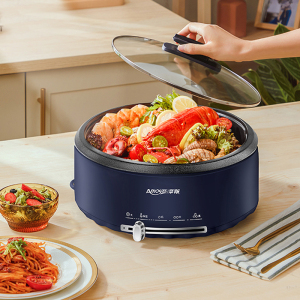 【亚摩斯】分体式电火锅4L蒸煮炒