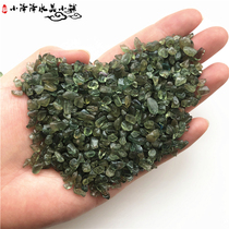 Limited Natural Green Apatite Gravel Raw Stone Single Crystal Gravel Sapphire Inlaid Decorative Green Apatite Pendulum