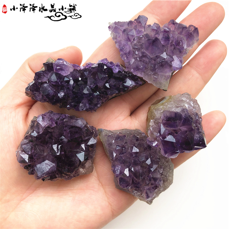 Natural Uruguay Purple Crystal Flower Amethyst Purple Crystal Block Purple Crystal Caves Original Stone Small Pendulum Pieces Degaussing Radiation Protection