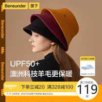 Banana official website sunscreen fisherman hat autumn and winter wild outdoor warm face cover new wool fashion burnt fisherman hat