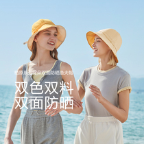 Banana Next Blooming fishermans hat Double face Strong cover sun hat Summer outdoor pedalling leisure 100 hitch female sunscreen