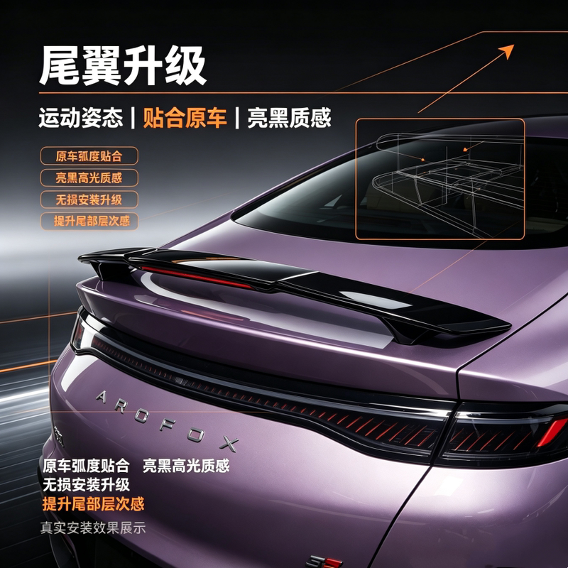 Suitable for Beta Fox S3 Rear Wing Modification Car Decoration Aircraft Wing No-Drill Paint-Coated Free Shipping Abs Sports Car