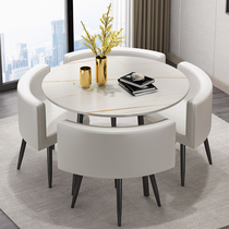 Rockboard table modern simplicity in talks to receive table and chairs combined light and luxurious marble milk tea shop casual small round table