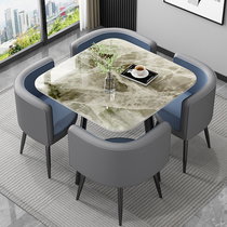 Willstyle light extravaganza Pandora light rockboard square table modern minimalist in talks to receive round-guest dining table and chairs combination