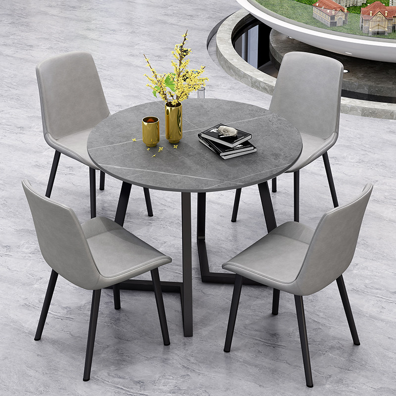 Rock to negotiate reception tables and chairs combinations Leisure and minimal sales building negotiators Light luxury red household small round table