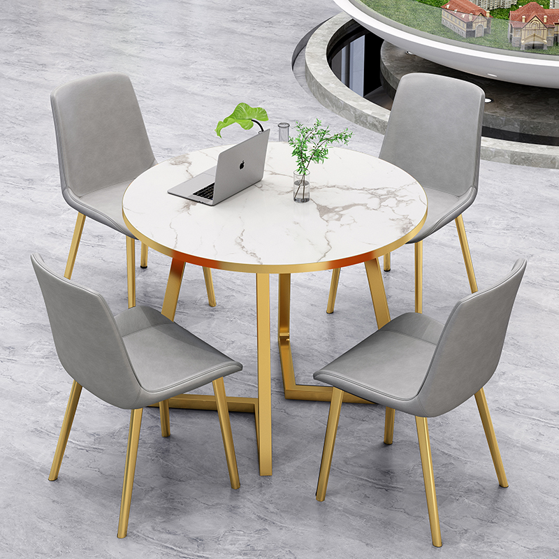 Light Extravagant Sample House Display Center Negotiation Area Table And Chairs Modern Negotiation Reception Office Small Round Table Dining Table One Table Four Chairs Combination