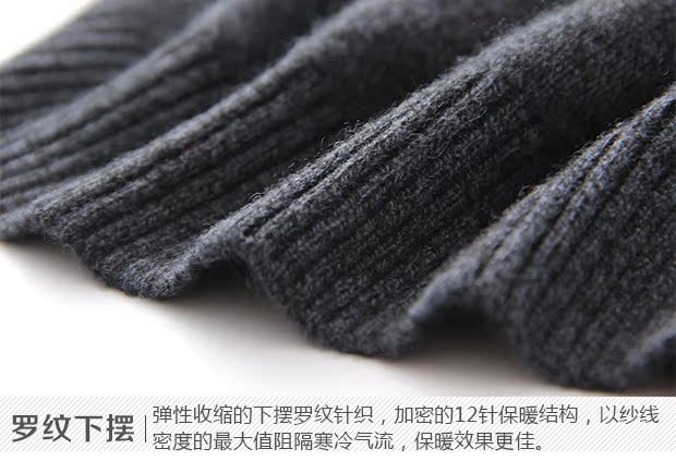 Áo len cashmere nam nửa cao cổ áo khóa kéo màu sắc phù hợp với áo len cha trung niên lỏng ngắn áo len dày áo len áo công sở nam