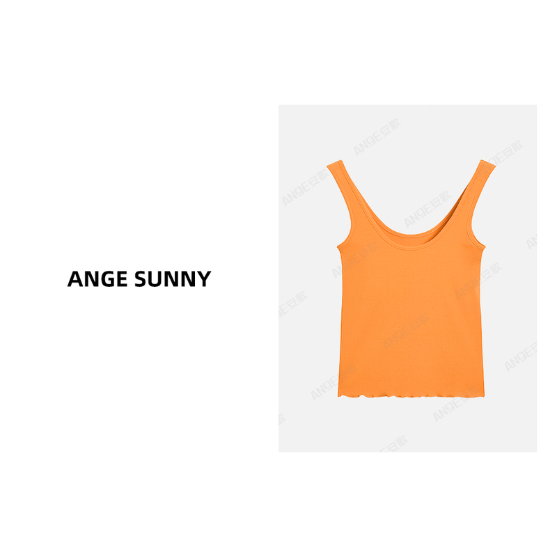 Quyang Ange Sunny【Y*L Sunset Orange Vest】Hot Girl Slim Fit Knitted Vest