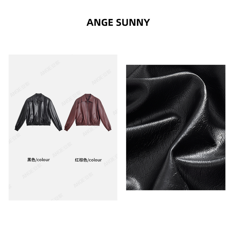 Quyang Ange Sunny【Nazar's Style, Eco-Friendly Leather Motorcycle Jacket】Retro High-End Leather Jacket Quyang Ange Sunny【Nazar's Style, Eco-Friendly Leather Motorcycle Jacket】Retro High-End Leather Jacket