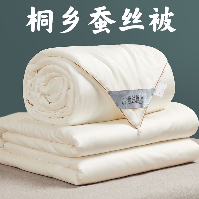 Tongxiang silk quilt 100 mulberry silk spring autumn quilted by summer and cold by the student quilted quilt core thickened cotton winter quilt-Taobao