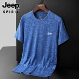 Jeep, мужской быстросохнущий джип, дышащая шелковая спортивная футболка, короткий рукав, быстрое высыхание, оверсайз, впитывает пот и запах, для бега
