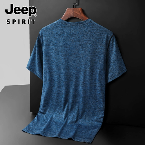 Jeep, мужской быстросохнущий джип, дышащая шелковая спортивная футболка, короткий рукав, быстрое высыхание, оверсайз, впитывает пот и запах, для бега