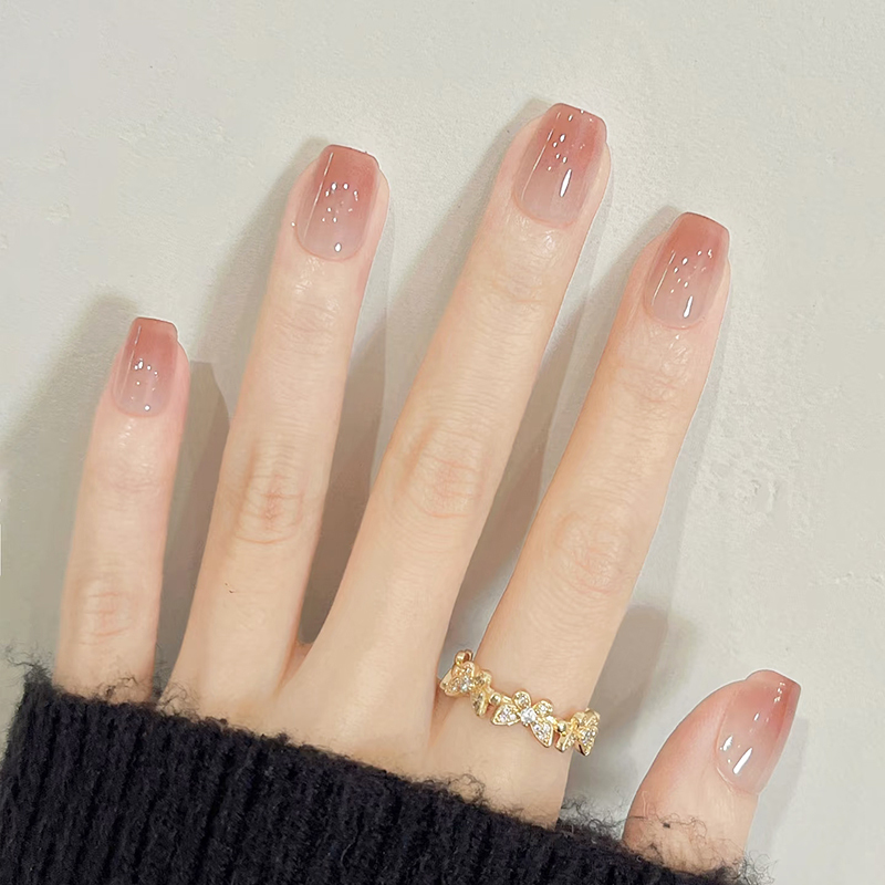 Purely Handmade Wearable Nails, Nude Color Gradient Manicure, Short Style, 2026 New Spring High-End Nail Patches That Make Your Skin Look Fairer Purely Handmade Wearable Nails, Nude Color Gradient Manicure, Short Style, 2026 New Spring High-End Nail Patches That Make Your Skin Look Fairer