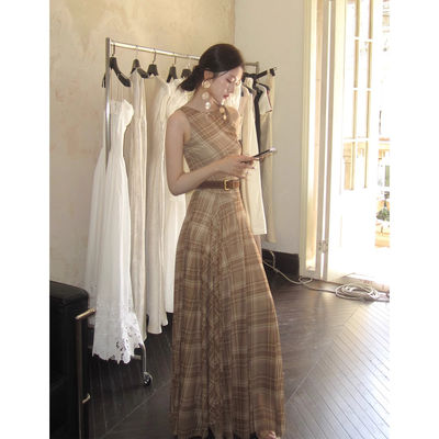 From the moment of a "modern lover" French retro sleeveless twist-off dress with a design sense and a cinched waist