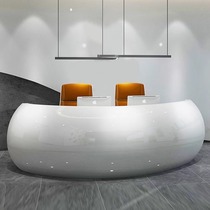Painted front desk reception beauty salon medical beauty consultation desk shopping guide welcome cashier semicircular crescent bar