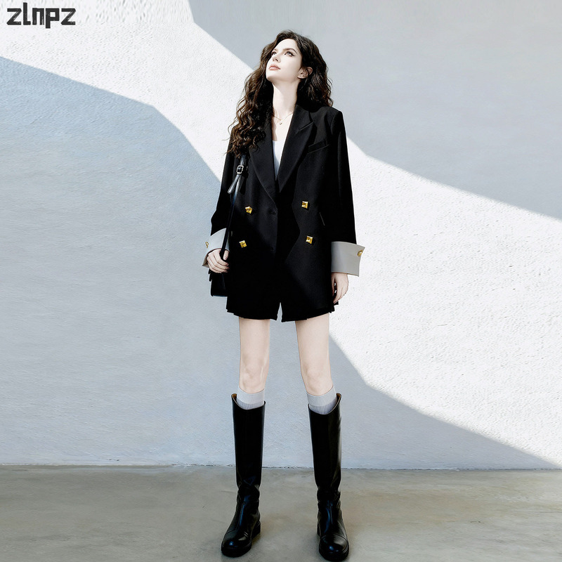 Very Stylish Black Blazer for Women, 2026 Autumn New Model, High-End and Elegant, Mid-Length Casual Suit Very Stylish Black Blazer for Women, 2026 Autumn New Model, High-End and Elegant, Mid-Length Casual Suit