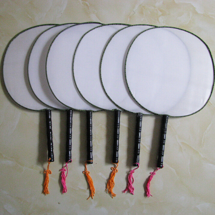 Spot round square blank group fan silk Palace fan writing and drawing graffiti fan fine art painting fan