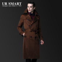 Youjishi autumn mens windbreaker British fashion windbreaker mens long mens windbreaker