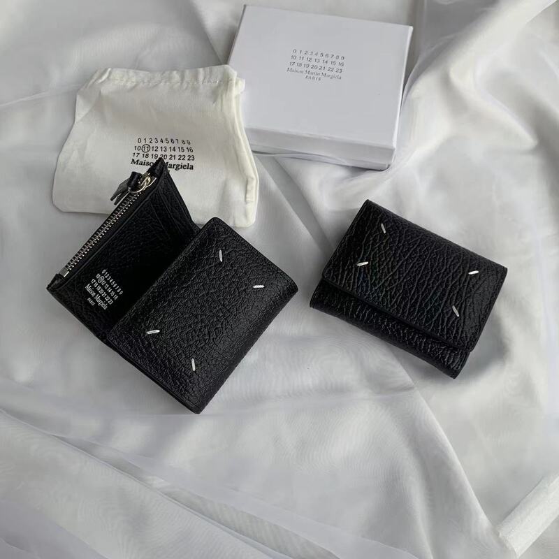 Maison Sbond Style Four-Corner Stitching 70% off Wallet with Multiple Card Slots, Lychee Pattern Cowhide Card Holder, Coin Pocket