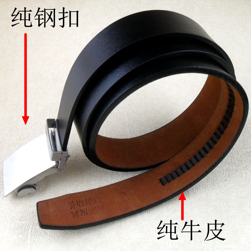 304 stainless steel automatic belt head men's belt buckle head pure steel belt head Simple all steel pure cowhide pants