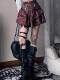 Spot American retro plaid cake skirt classic punk girl rock hottie design skirt a-line skirt