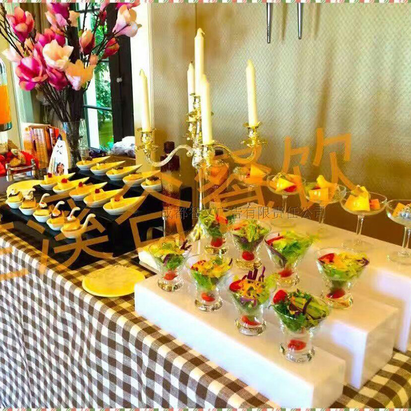 New acrylic cold food dessert table Cocktail buffet Three-layer display stand Cake tea break Wedding display table