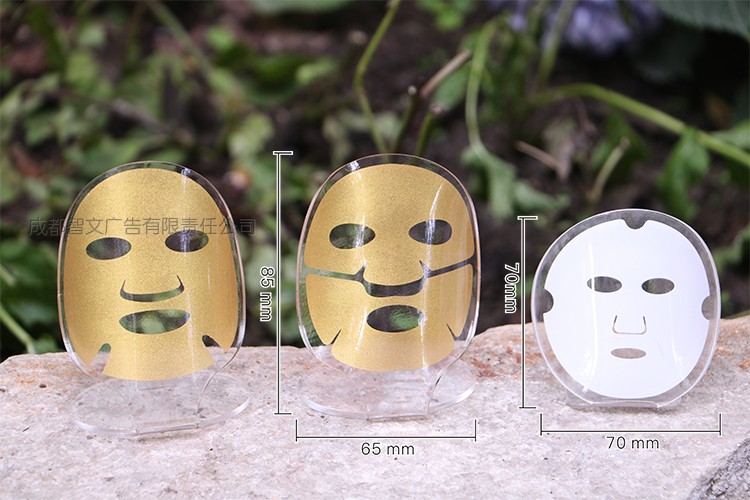 Small Mask Display Stand Cosmetic Display Table Mask Ornament Acrylic Curved Screen Printing