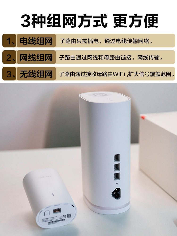 Huawei Router Q6 Power Version Gigabit Network Port Wi-Fi6+ through the Wall Wireless Large Apartment Lingxiao Sub-Mother Routing