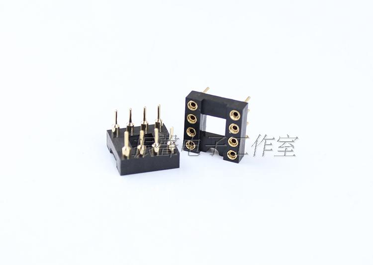 Operational amplifier seat gilded IC seat 8P round hole IC seat DIP-8 socket round foot 8 core chip holder