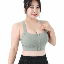 One-piece Sports Underwear Female Big Code Shockproof Front Zipper High Strength Fitness Vest Outwear Summer Yoga Bra Clothes