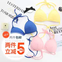 Beach bikini tam giác cup bra cô gái ren đồ lót cotton mỏng tập hợp màu rắn không vòng thép full cup áo ngực triumph