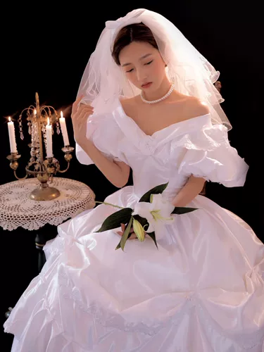 Новая 80 мам возраст Antivadwood Свадебное фото тема ретро -корт белый пряжа частная домашняя фотография фото и одежда