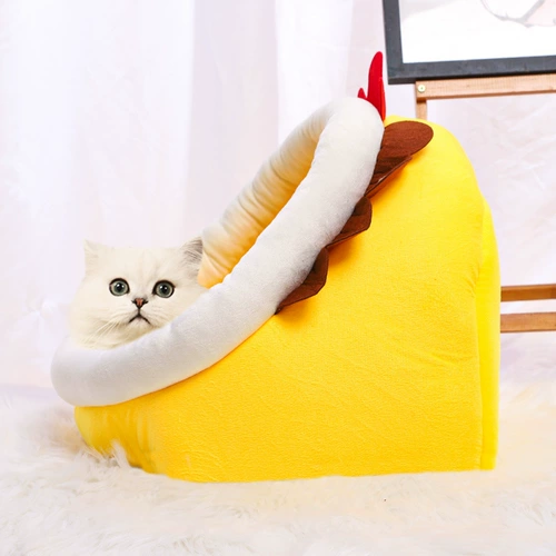 Кошачья гнездо гнездо гнездо гнезд милый мультфильм теплый полузвучный полузапись кошачьего дома спящая собака кровать четыре сезона Универсальные домашние принадлежности