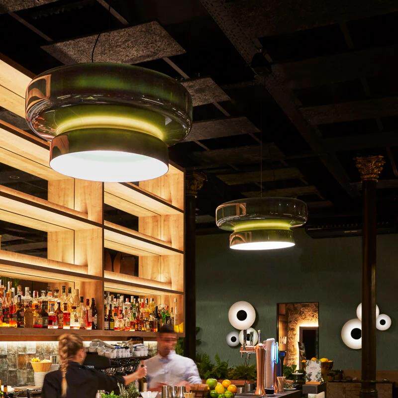 Ресторан люстра 西班牙marset bohemia 餐厅吊灯 北欧中古简约彩色玻璃吧台氛围灯