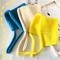 Recommended autumn and winter Korean children windproof wool cap candy color versatile male and female baby concave shape ear protection knitted hat