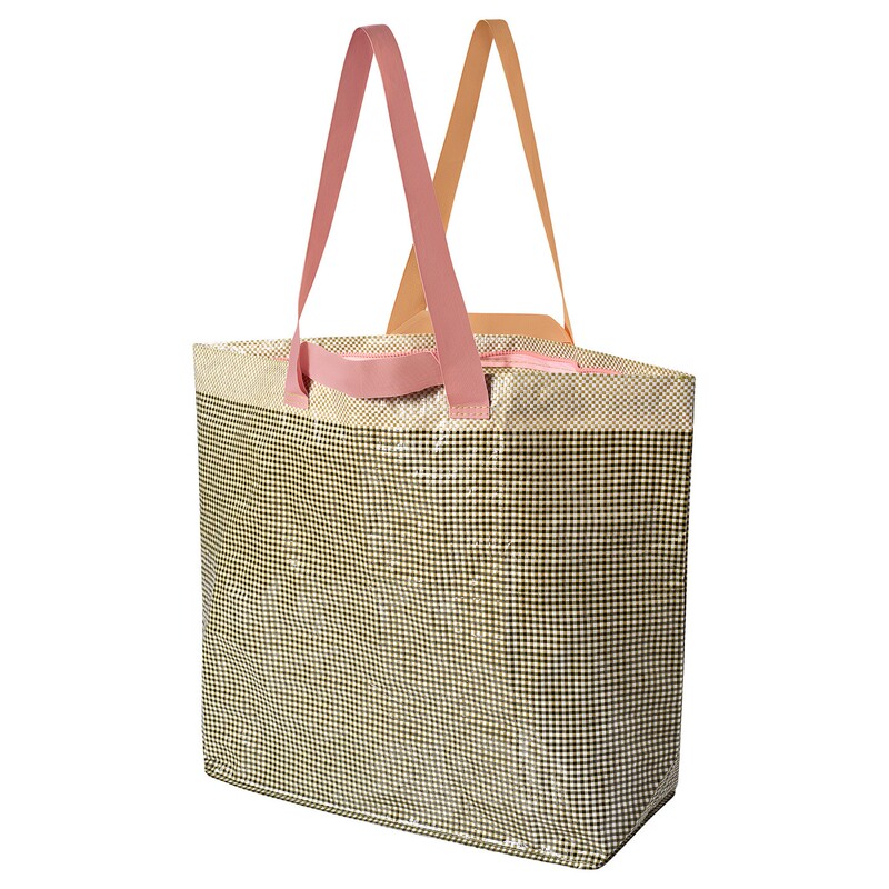 Ikea Ikea Romesong Tote Bag with Zipper, Shopping Bag, Eco-Friendly Bag, Supermarket Shopping Bag, Portable Handbag