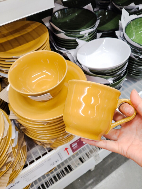 Ikea Sandskädda Sandskädda Bowls, Plates, Coffee Cups, Tableware Set, Stone Porcelain, Colored Glaze Tableware