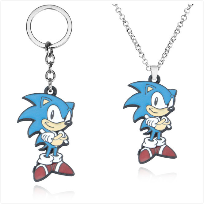 Funko Sonic the Hedgehog Alloy Pendant Necklace Creative Keychain Gift