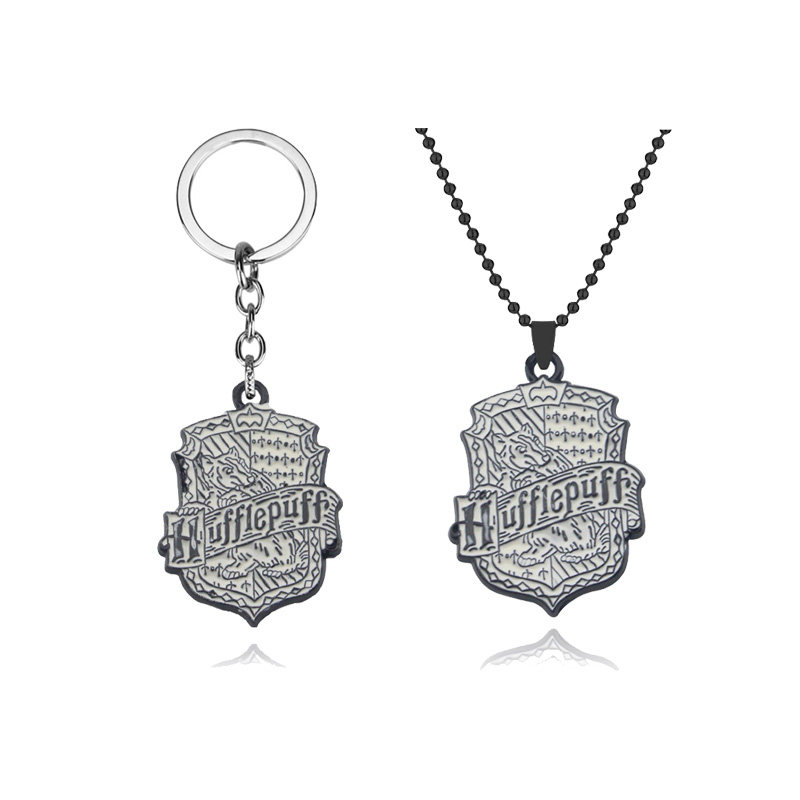 Movie peripherals Harry Potter Harry Potter pendant Hufflepuff badge keychain necklace