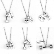 WISH hot sale creative jewelry gift New Fashion necklace weightlifting necklace pendant star same model