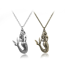 New fashion Bohemia Diamond mermaid temperature change color pendant titanium steel necklace girl gift