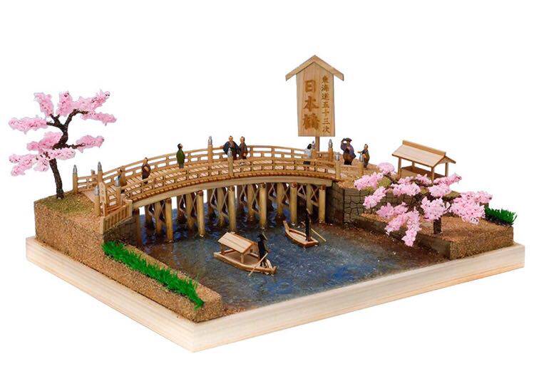 Japan diy Assembled WoodyJOE Tokaido 53 Japan Bridge Tenon and Tenon Structure Art Gift