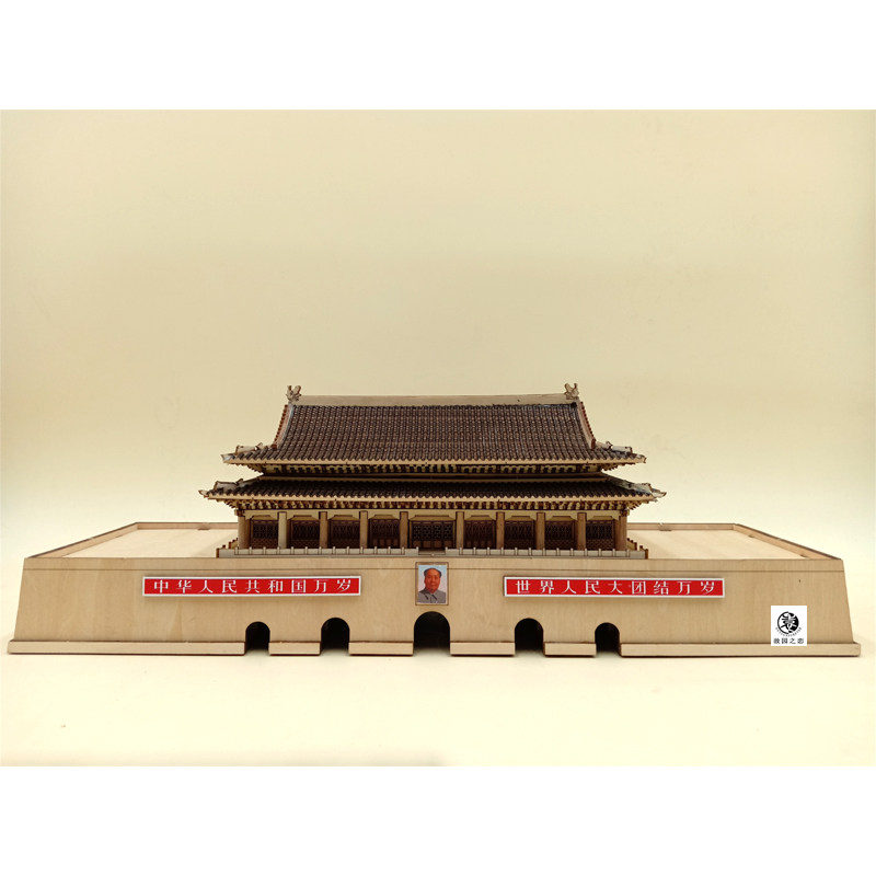 Chinese ancient architecture tenon wooden Tiananmen City building assembly micro-landscape model process gift