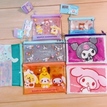 Spot Sanrio limited Japan Daiso store DAISO limited edition PVC zipper flat storage bag bill package