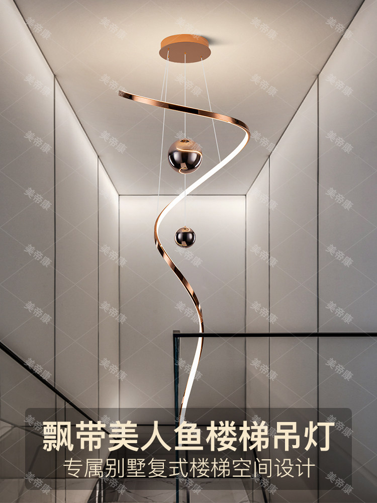 Designer Chandelier for Villa, Light Luxury Villa Duplex Living Room Lamp, Large Hollow Chandelier for Apartment, Open Staircase Lamp