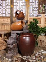 European ceramic flowing water courtyard water landscape water outlet pottery pot with mouth fountain garden fish pond decoration landscaping ornaments